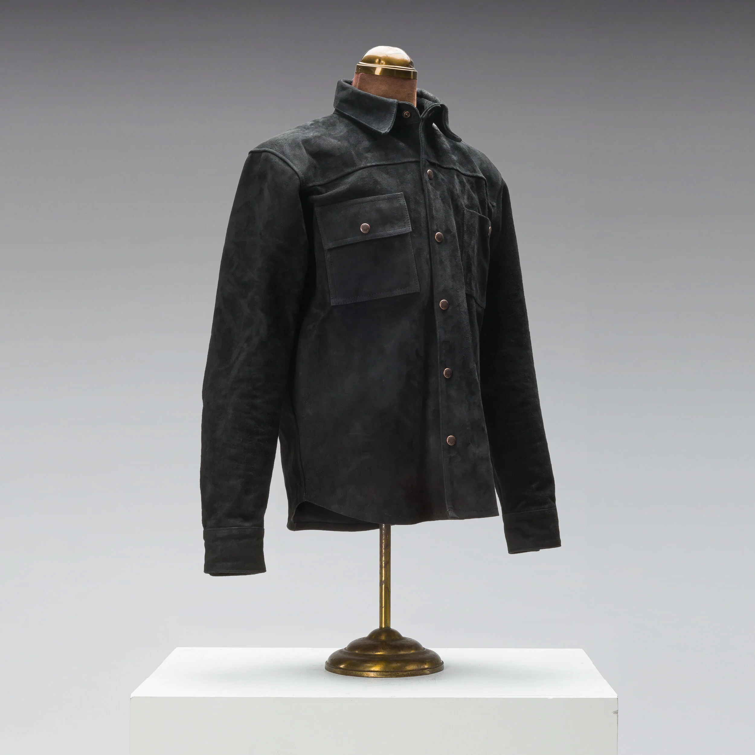 Standard Of The West BLACK CHARCOAL Horsehide Rough-RIDER Western OVER-Shirt