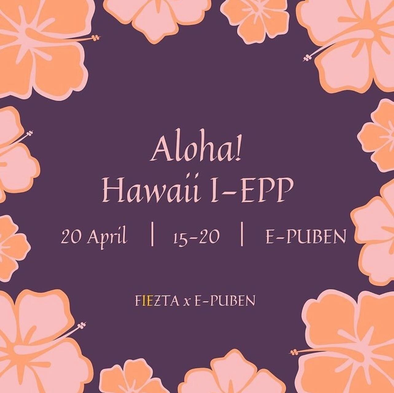 This wednesday 20/4 its time for another I-EPP! This time its Hawaii theme so put on your most colorful shirt, maybe sunglasses, maybe a flower in your hair🌸 there are also rumors of a quiz of some sort&hellip;👀 
See you on wednesday, get excited c
