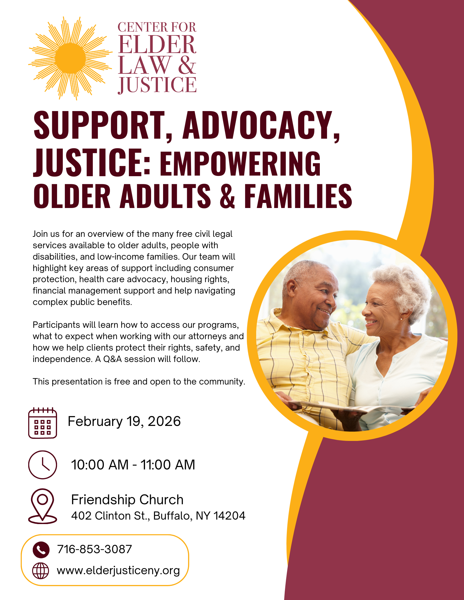Support, Advocacy, Justice: Empowering Older Adults & Families