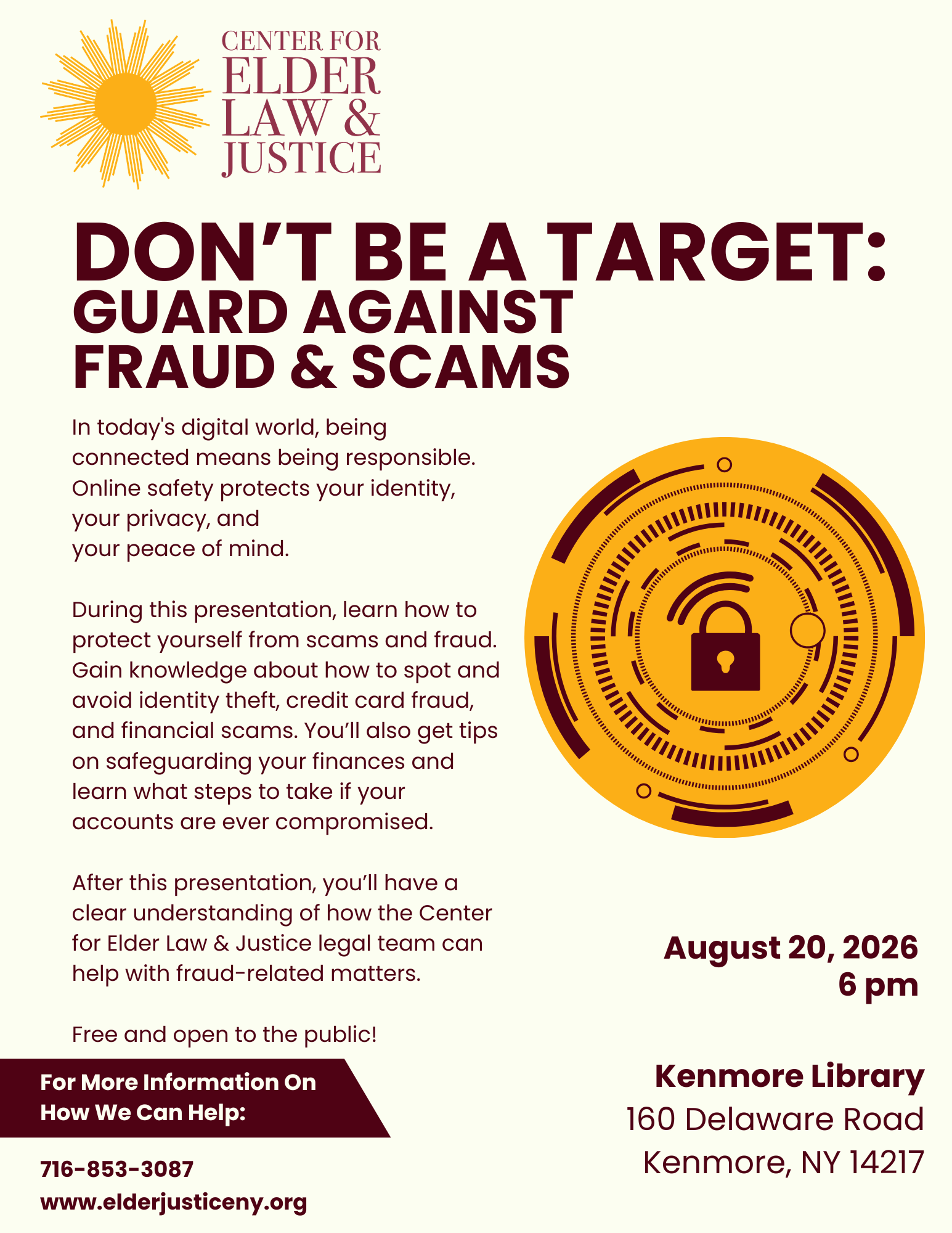 Don't Be A Target: Guard Against Fraud & Scams