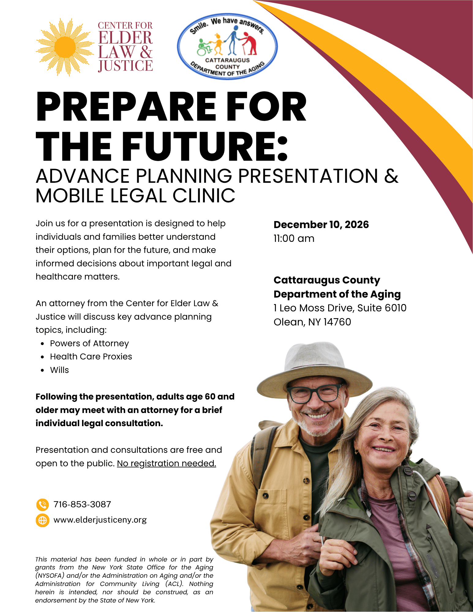 Prepare for the Future: Advance Planning Presentation & Mobile Legal Clinic