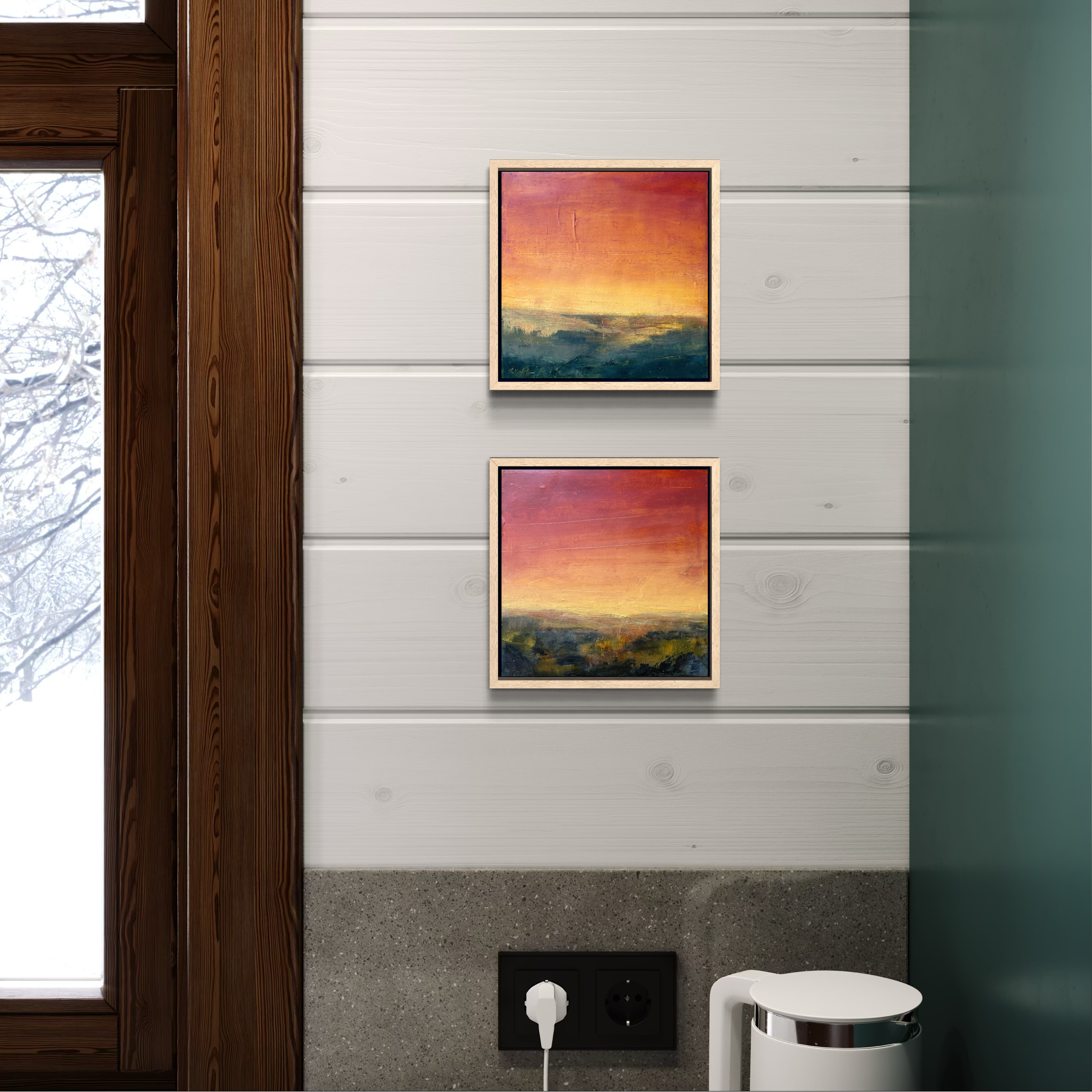 in situ example for 7x7" paintings