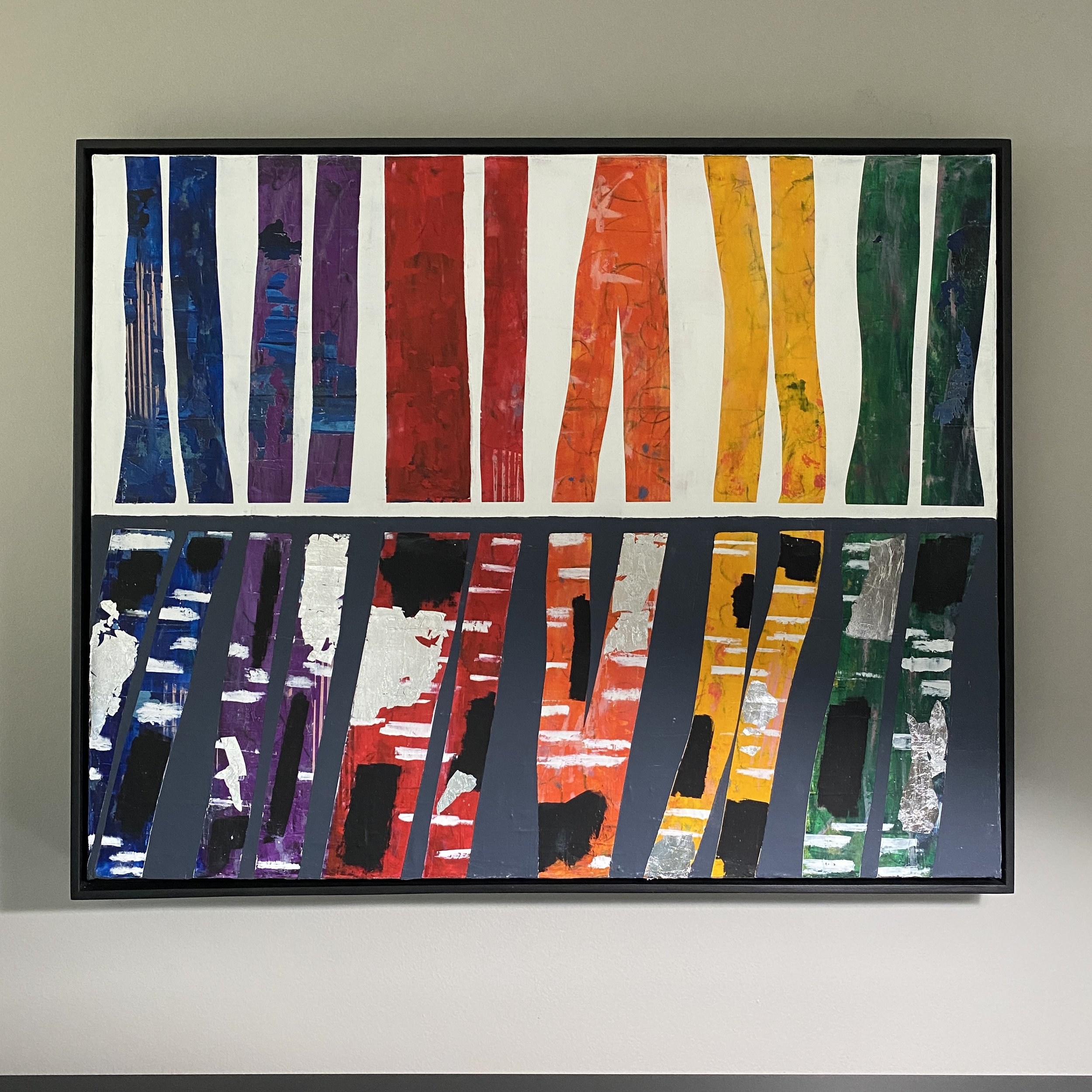 24x30” original oil and cold wax painting on canvas. Black Douglas Fir floating frame.
Image on display at Riverside Park in Ypsilanti in the Embracing Our Differences exhibit May - October 2023. Original artwork will be on display at CultureVerse