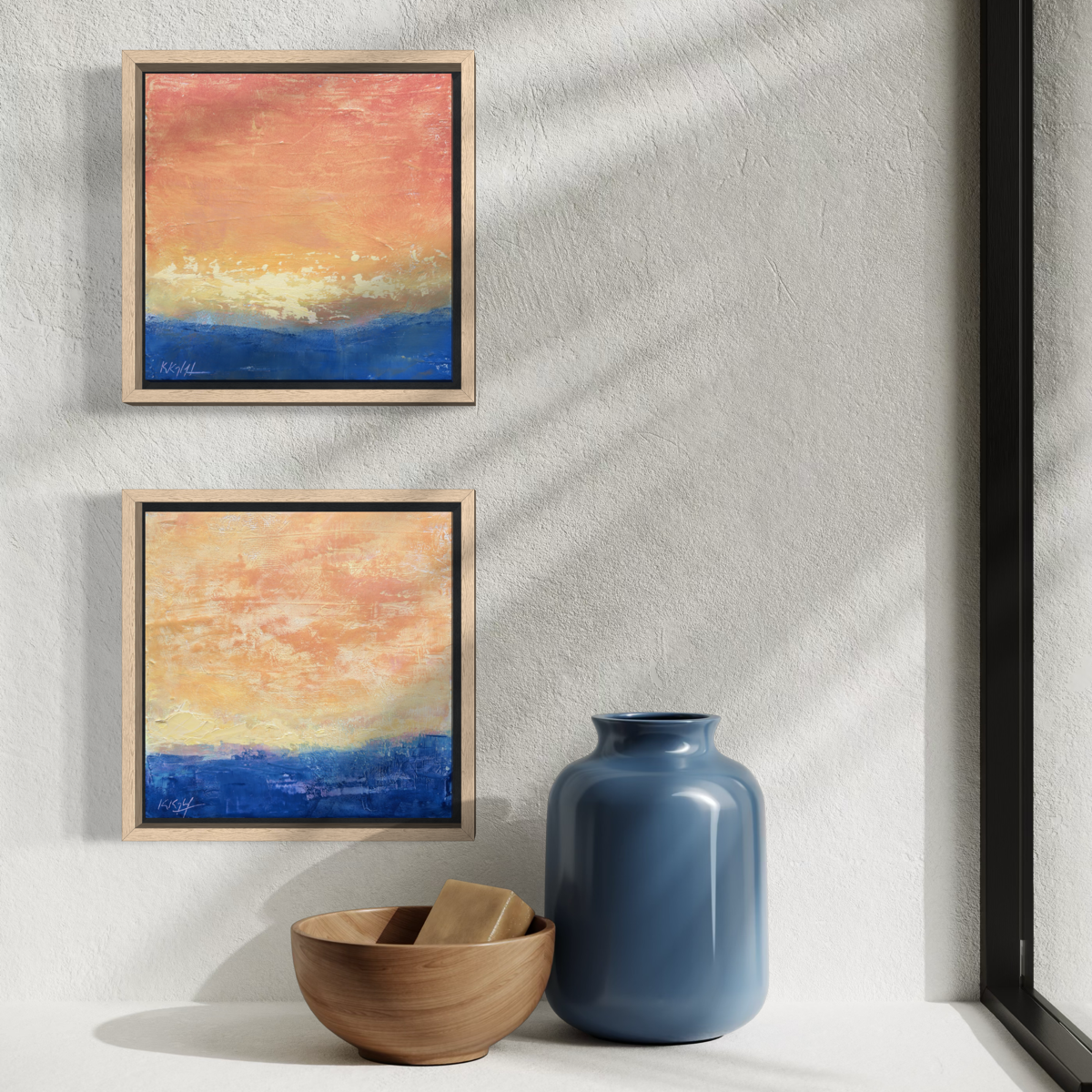 in situ example for 7x7" paintings