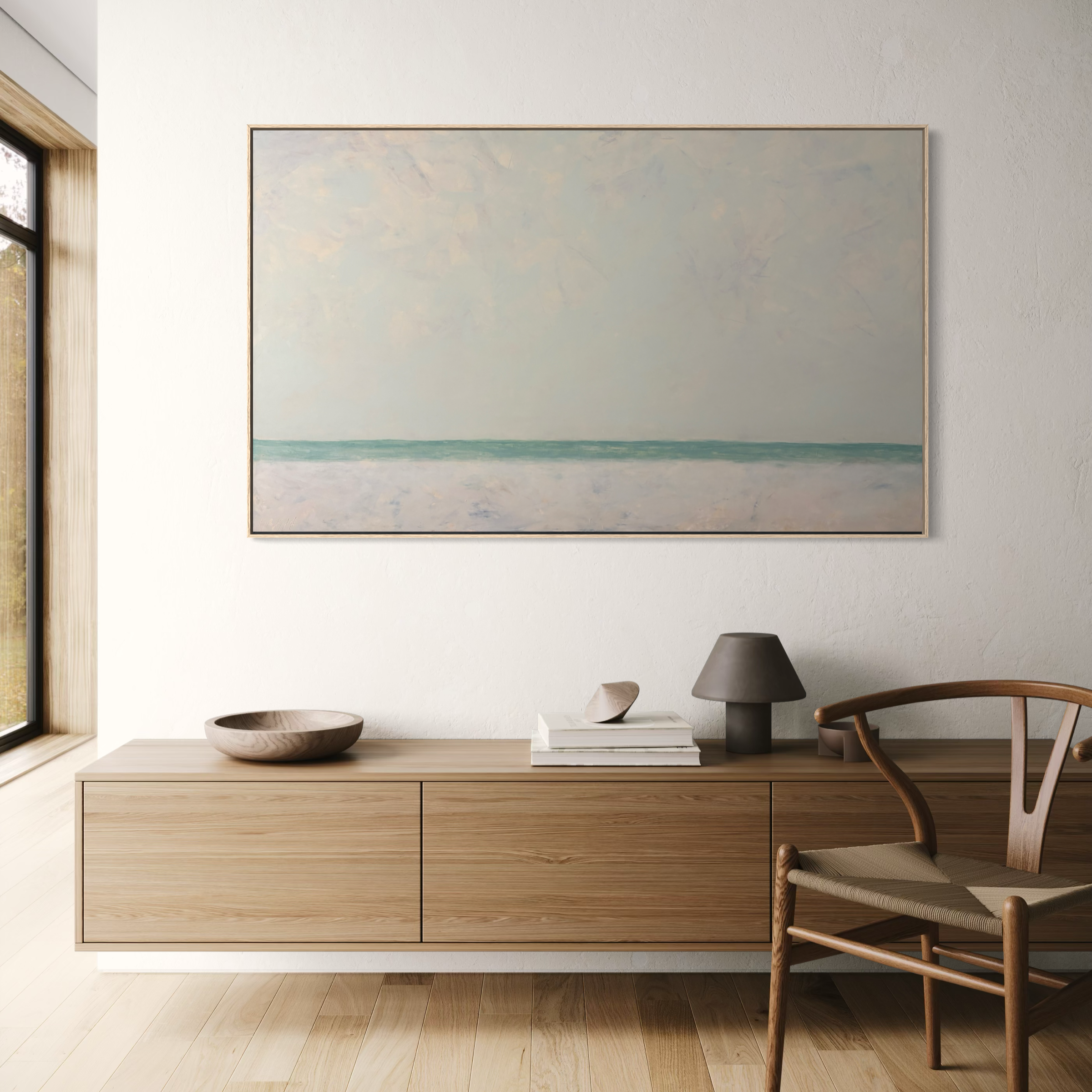 snow at the beach, 36x60"