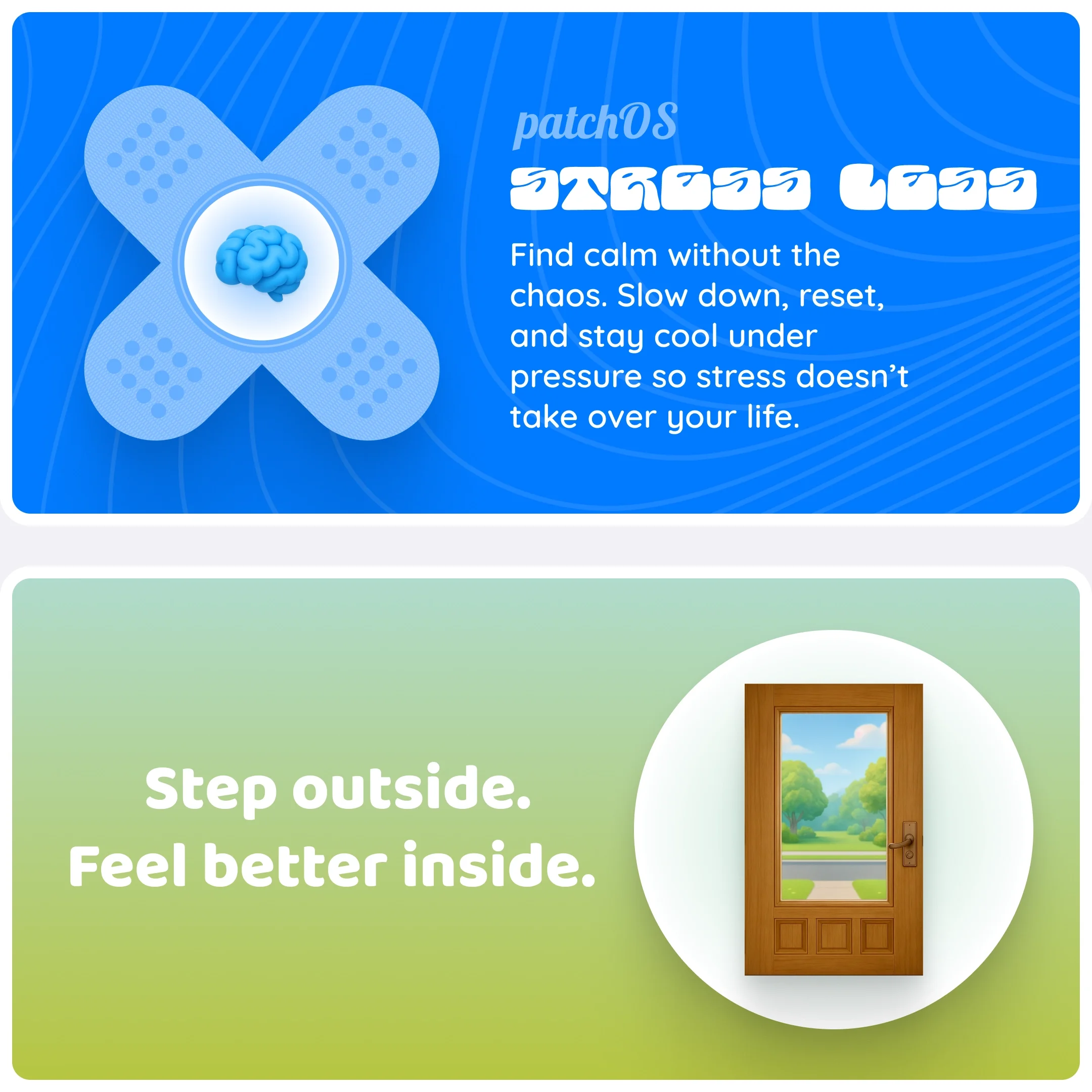  Final message encourages stepping outside to feel better mentally and emotionally. 