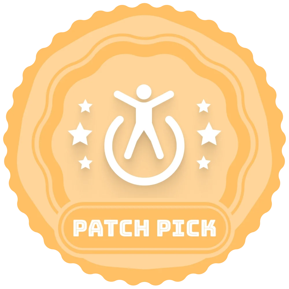 Orange Geek Strong Patch Pick badge indicating a recommended item