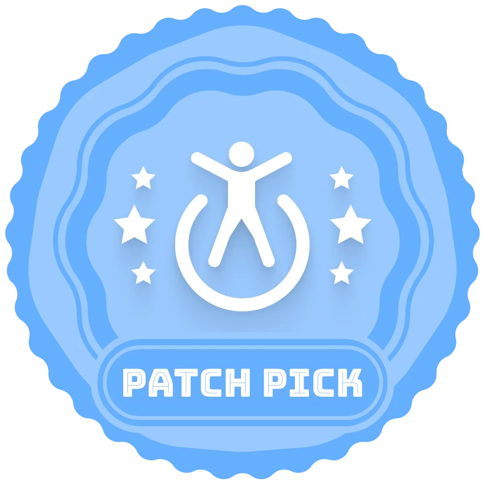 Blue Geek Strong Patch Pick badge indicating a recommended item