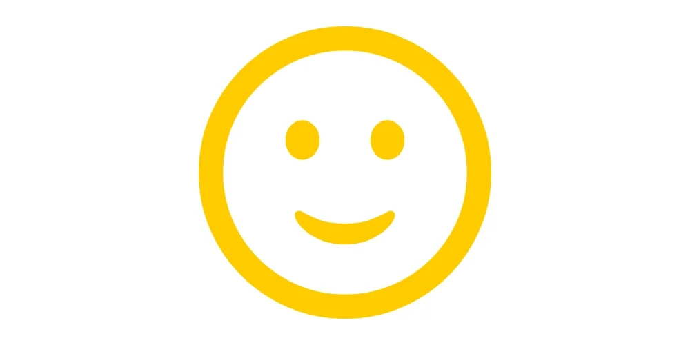 Smiling face icon representing encouragement and positivity