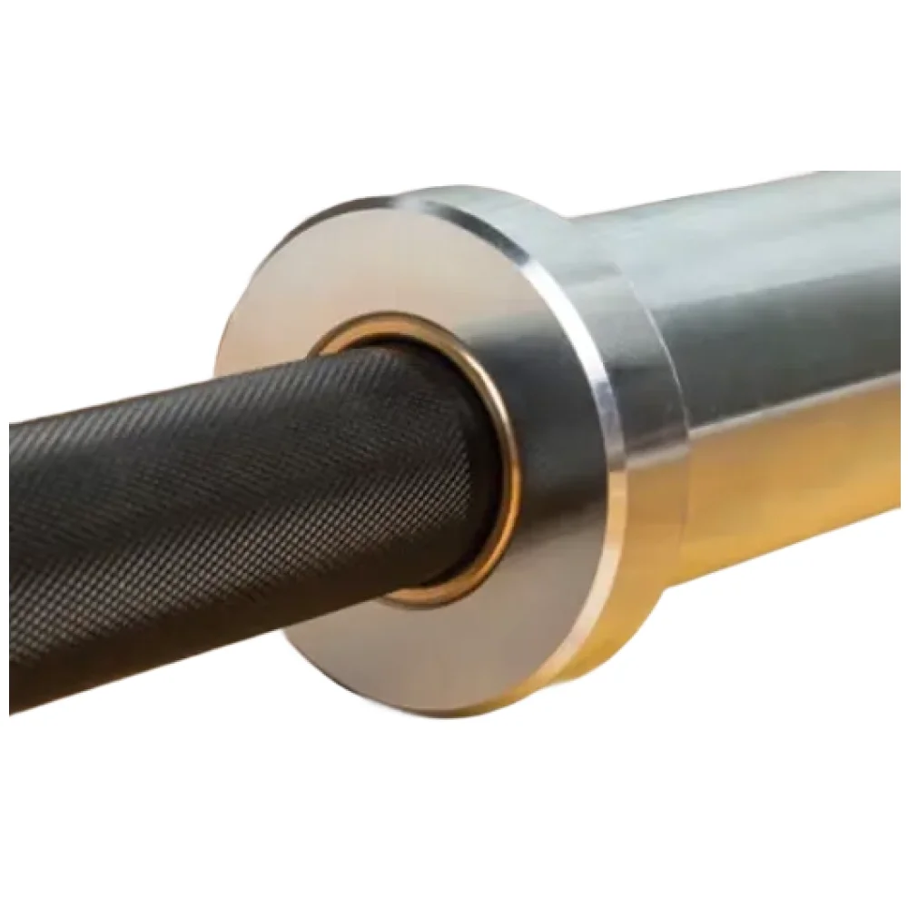 Steel loadable dumbbell with knurled handle and weight sleeve