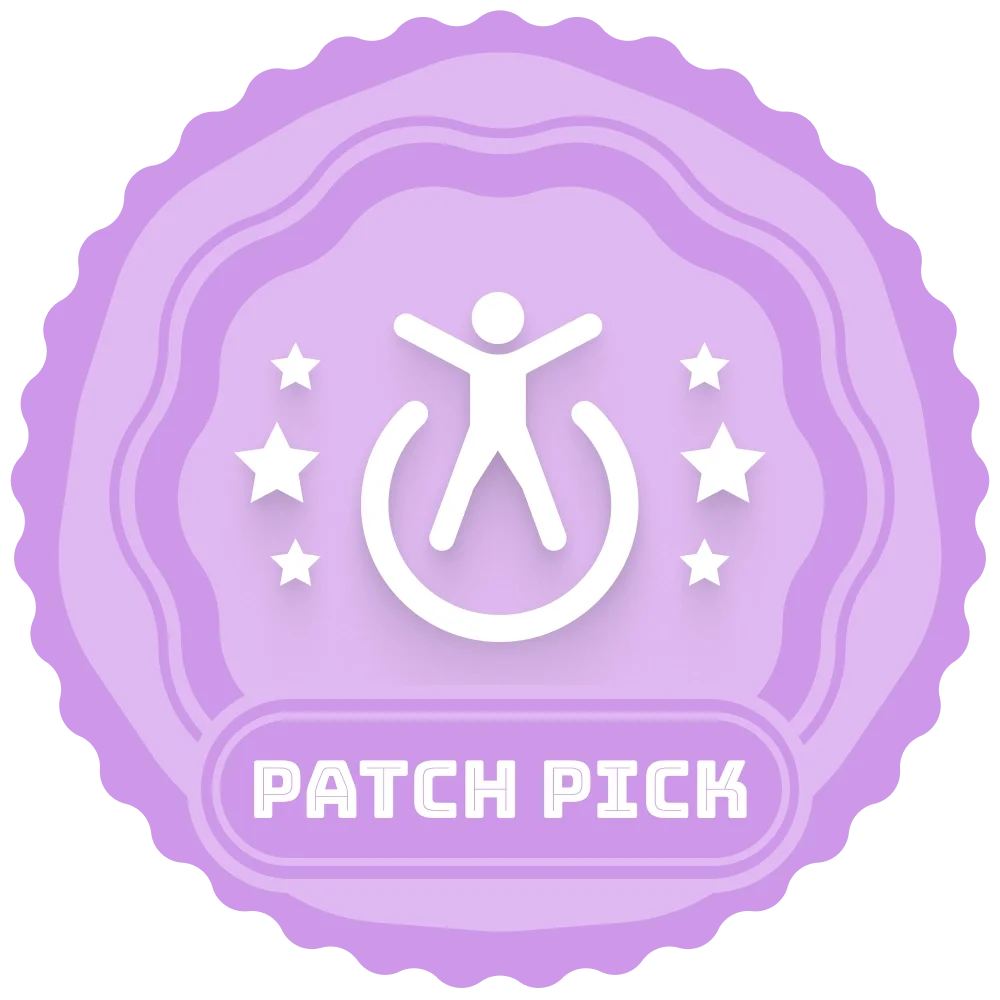 Purple Geek Strong Patch Pick badge indicating a recommended item