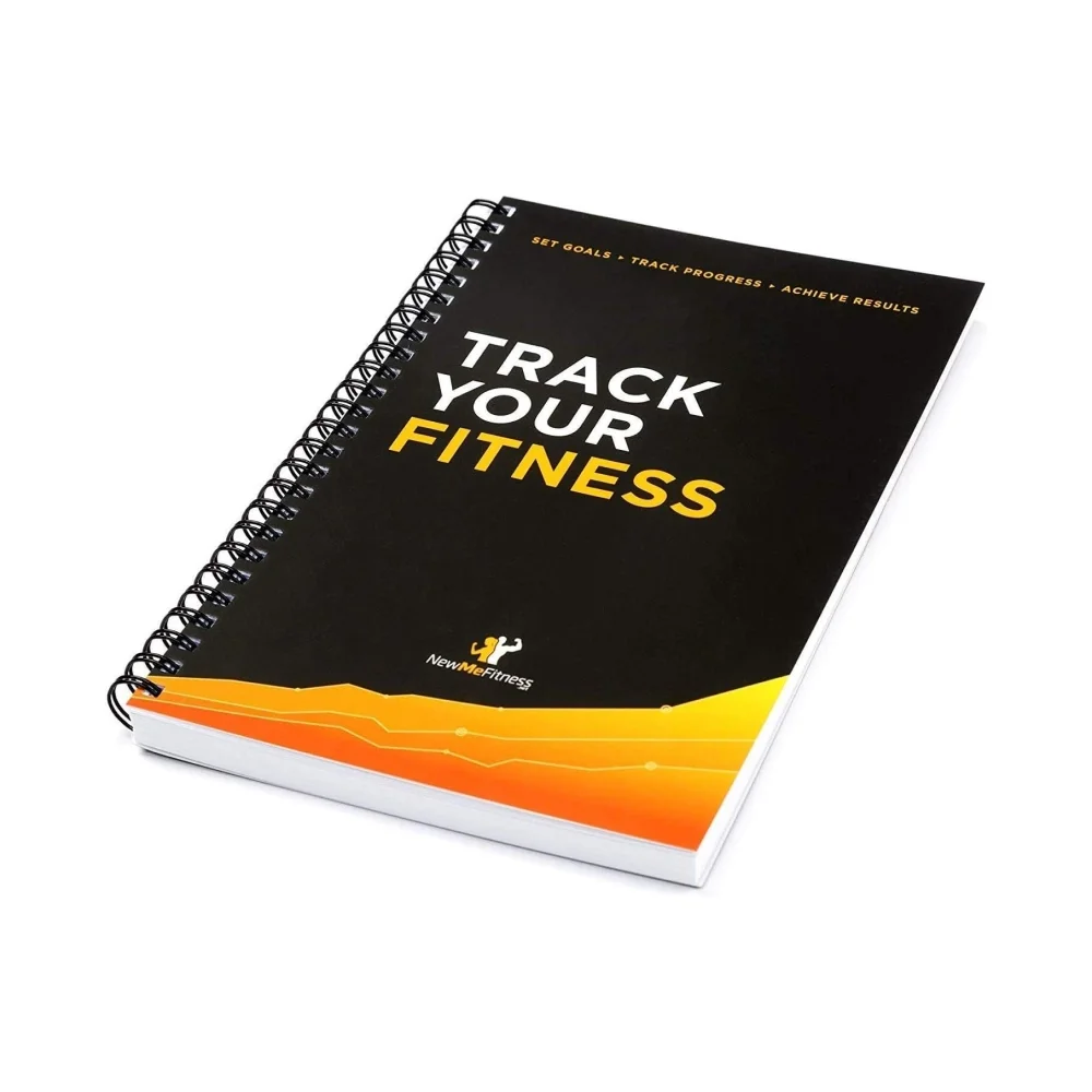 Spiral-bound fitness journal with 'Track Your Fitness' on the cover.
