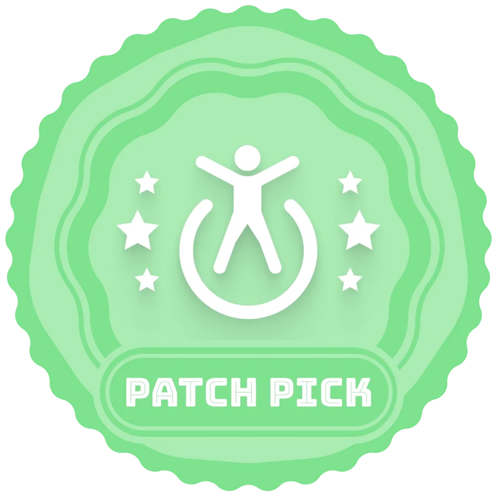 Green Geek Strong Patch Pick badge indicating a recommended item