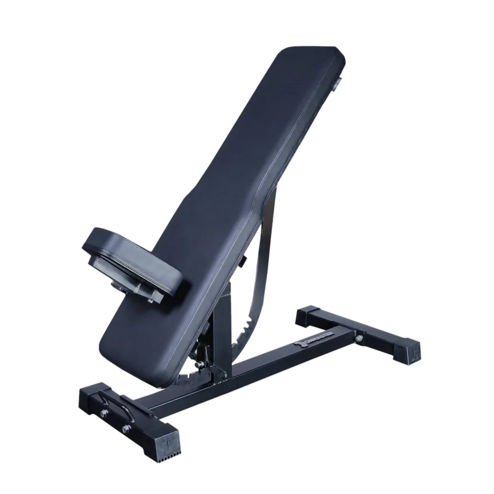 Ironmaster Super Bench: Adjustable weight bench with padded seat and backrest for strength, mobility, and full-body training at home.