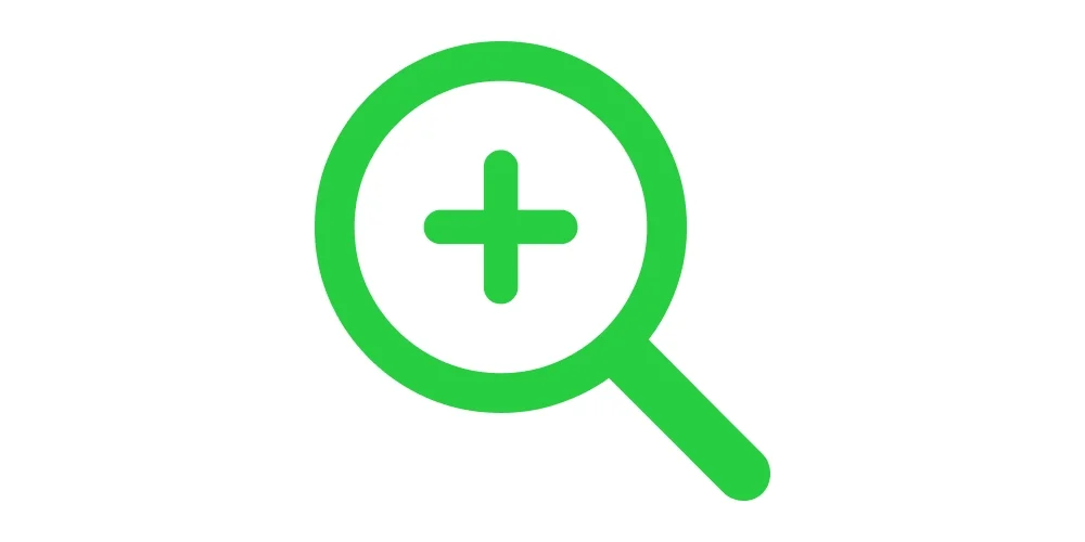 Magnifying glass with plus sign representing focus on one habit