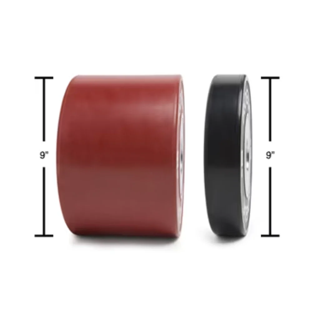 Cylindrical rubber dumbbell plates in two sizes
