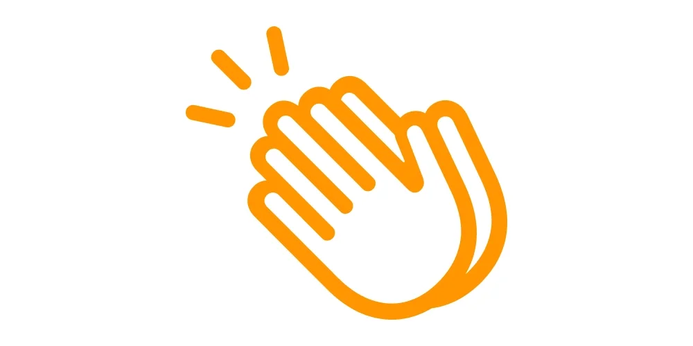 Clapping hands icon representing small wins and progress