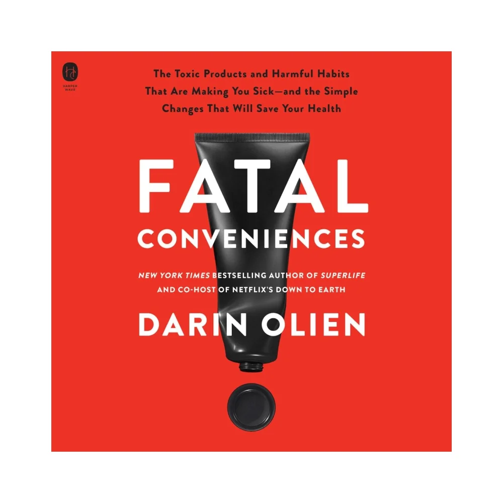 Red book cover titled “Fatal Conveniences” by Darin Olien