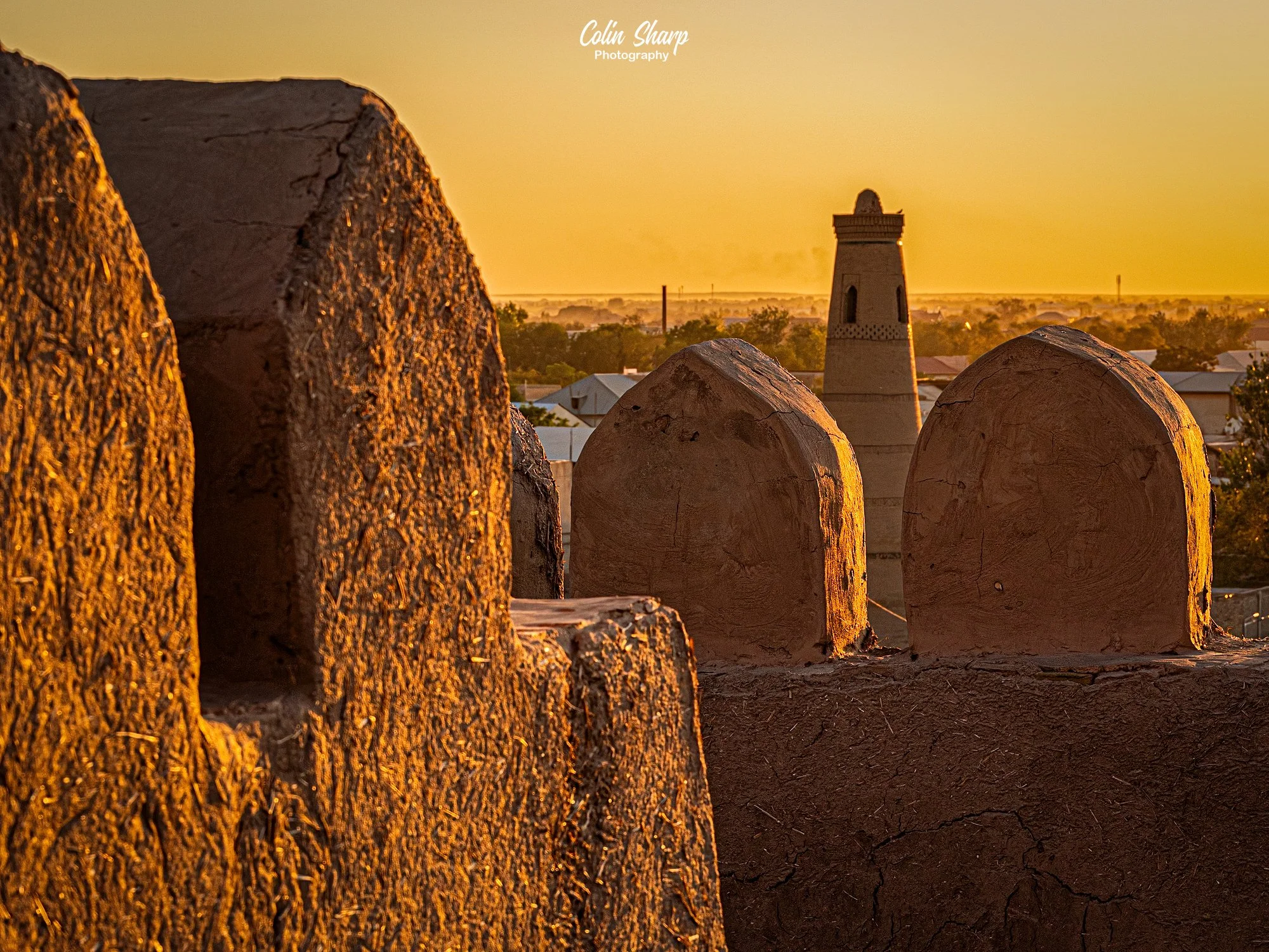 A close-up photo of the Khiva City Walls taken from within the Khuna Ark.
