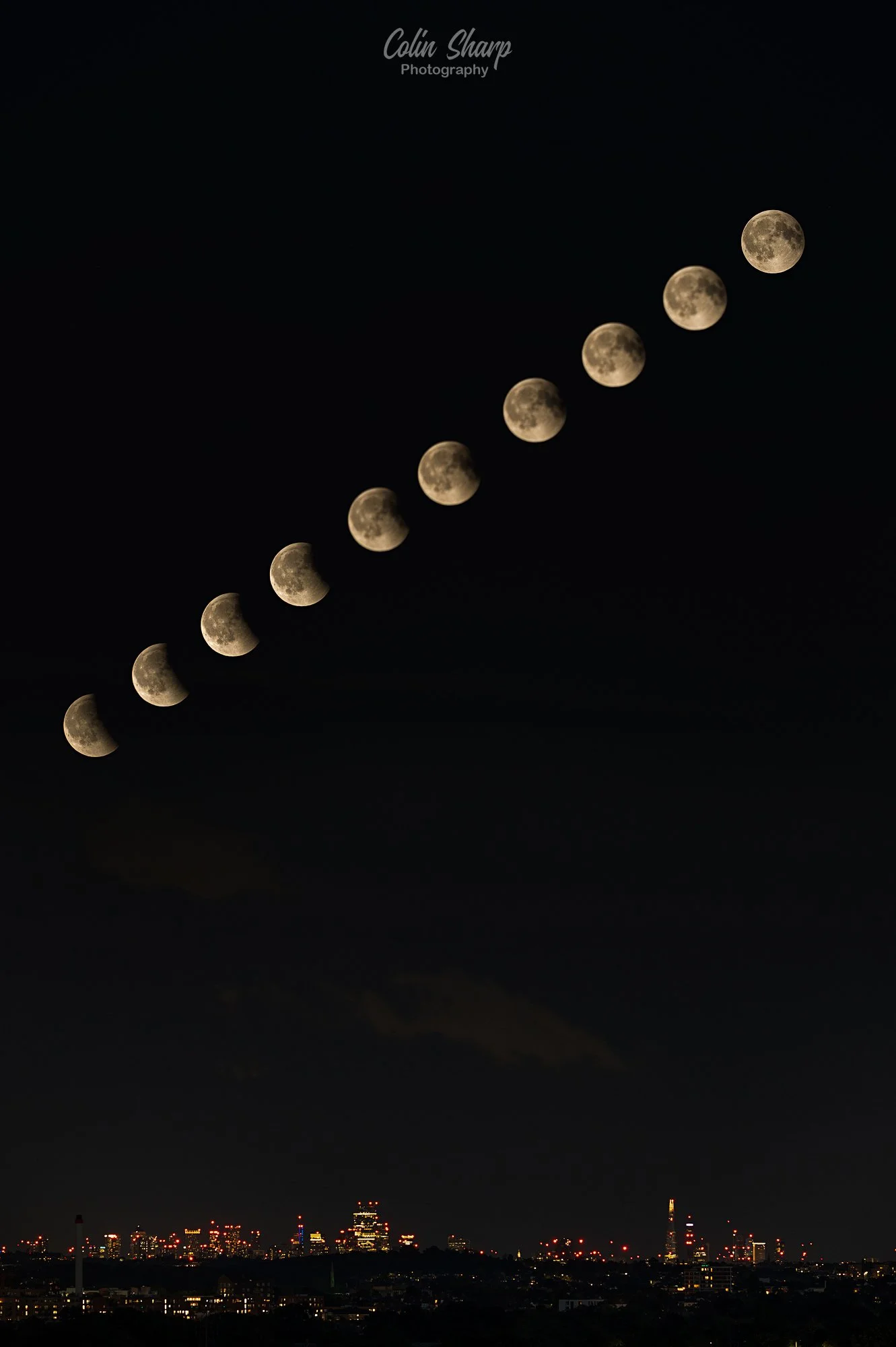 Partial Lunar Eclipse Over London, Sept 25