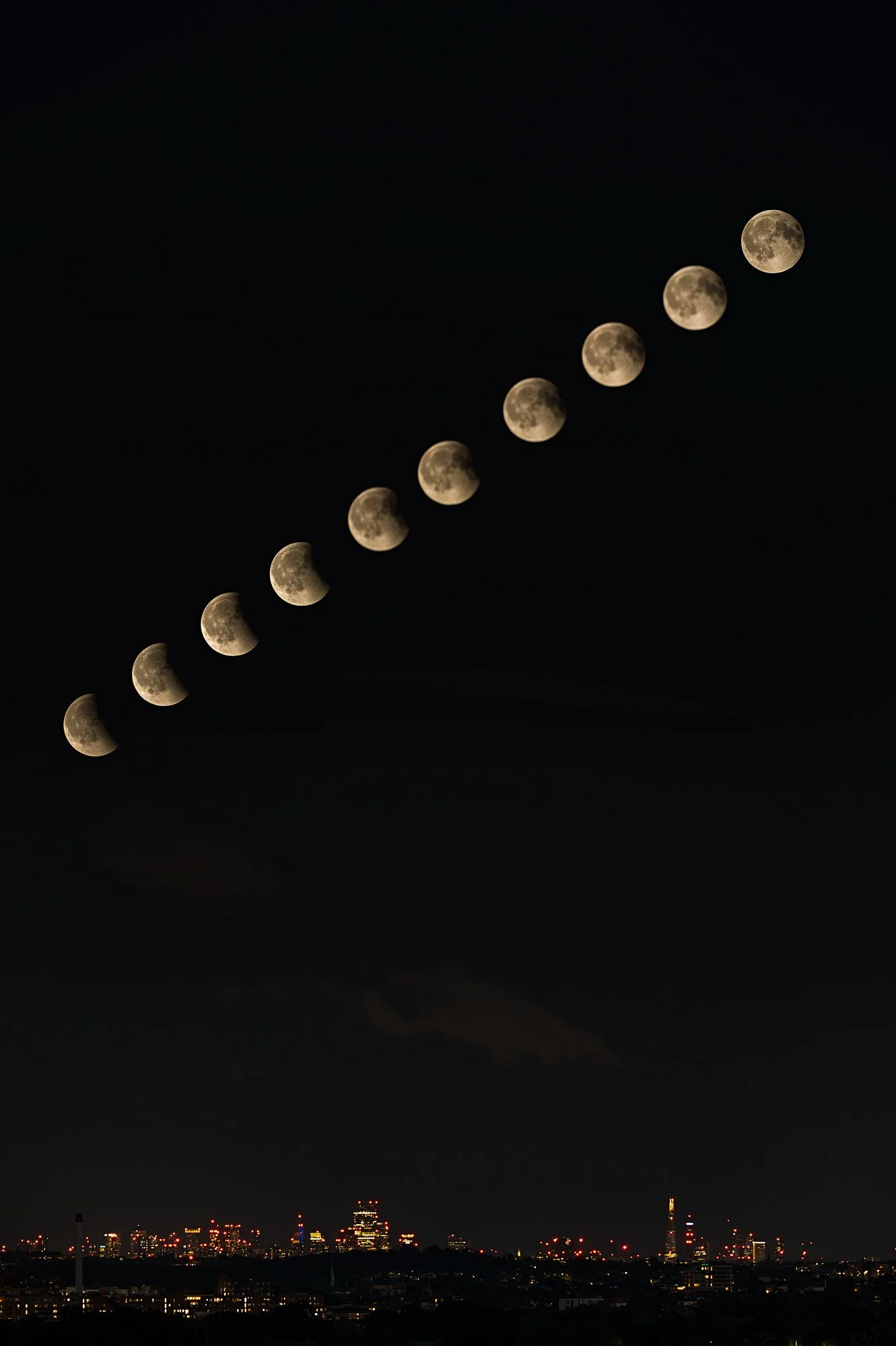 A composite of the Lunar Eclipse taken of the evening of 7 Sept 2025
