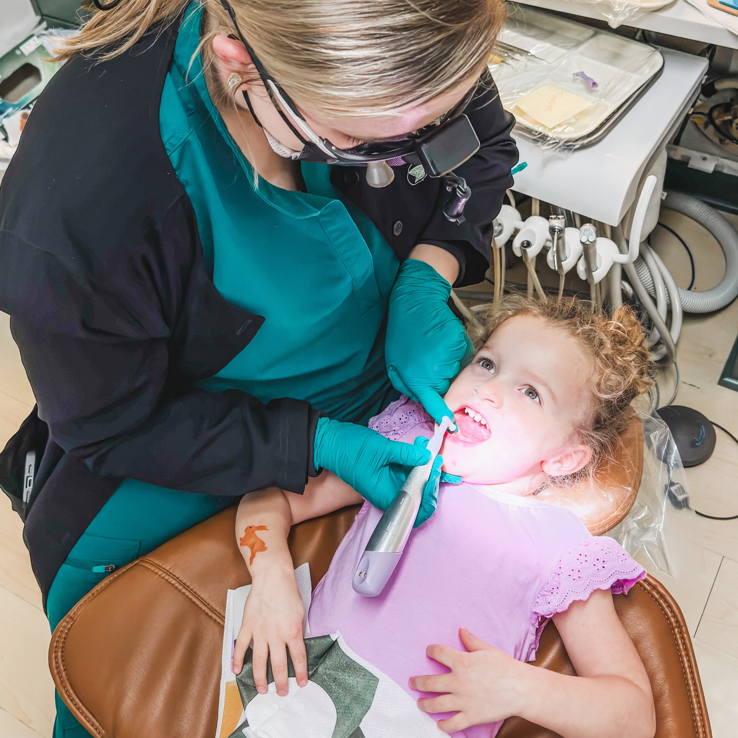 Even the tiniest teeth need to be professionally cleaned and checked twice a year! Gracie is 3 years old and cavity free!