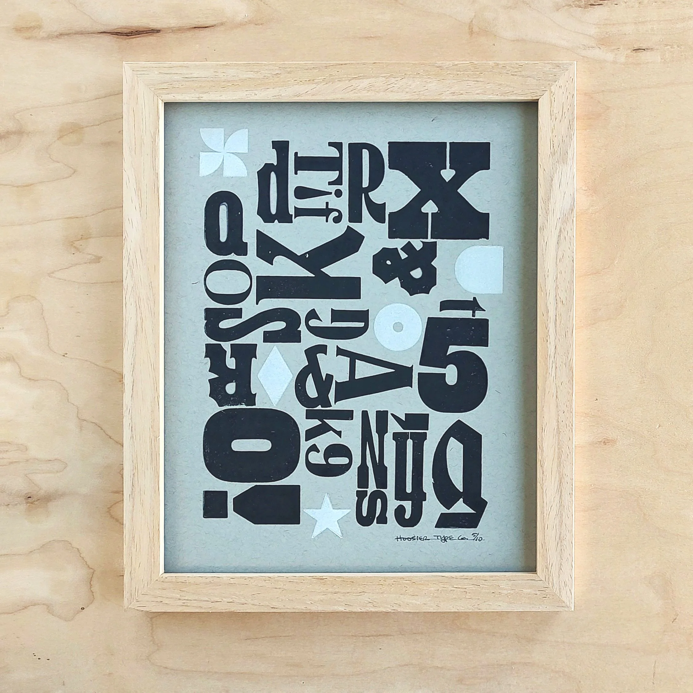 8x10 Two-Color Typography Collage