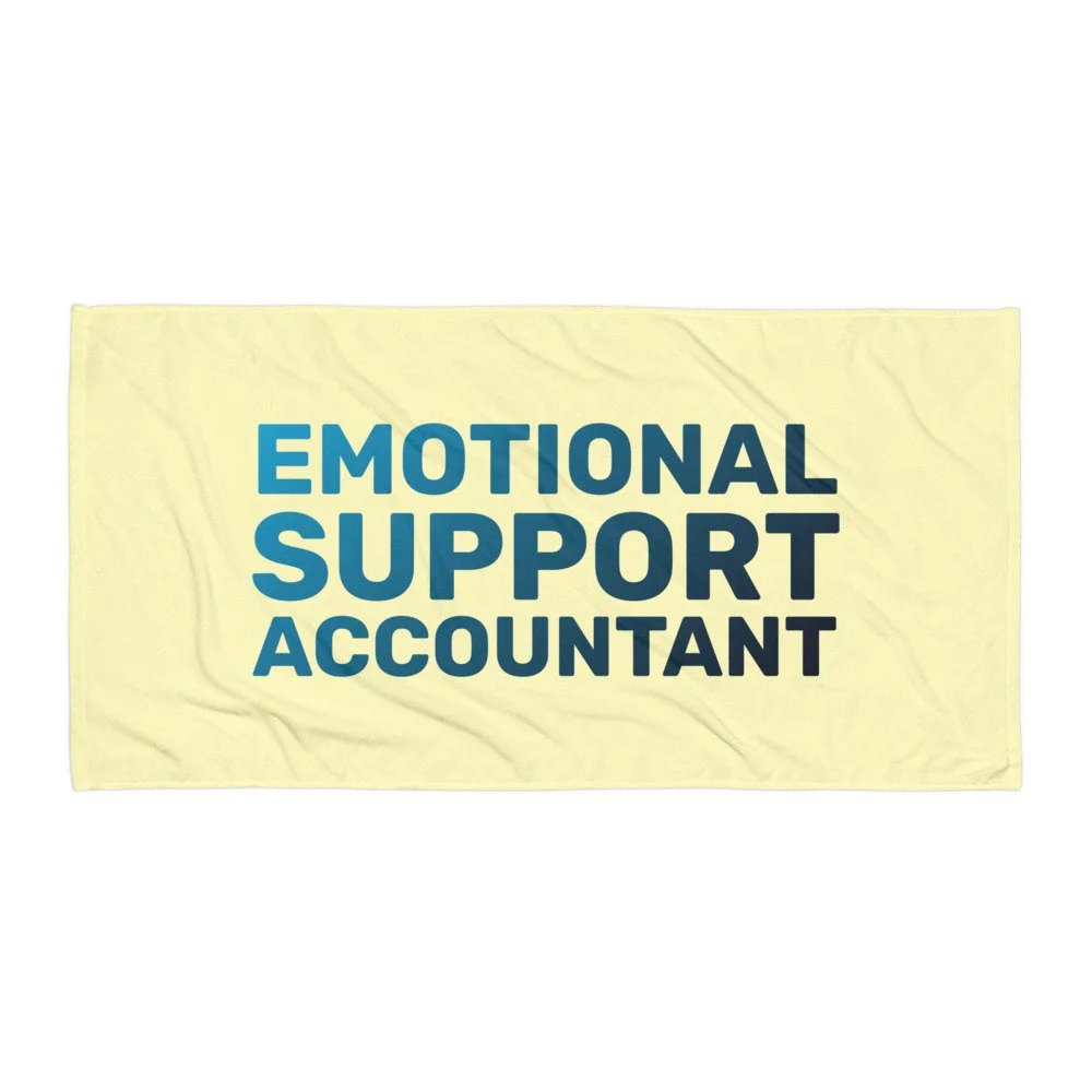 Yellow/Teal Emotional Support Accountant Towel