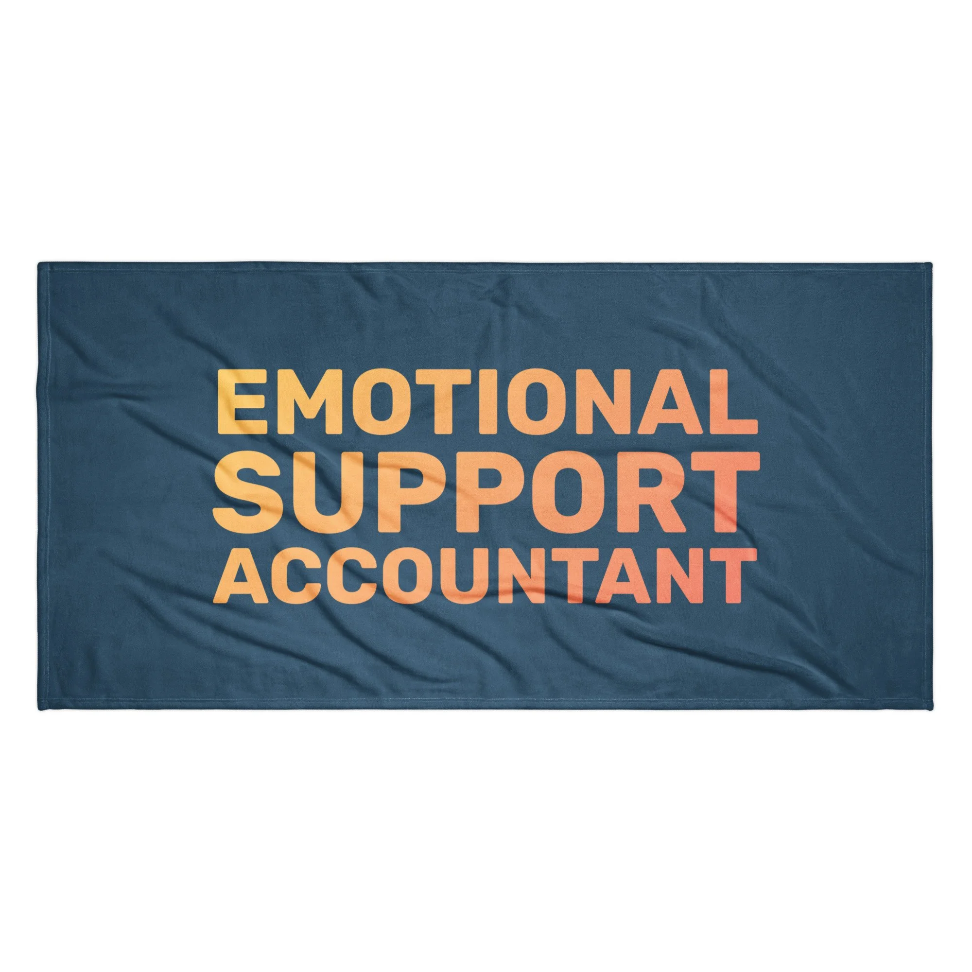 Navy/Orange Emotional Support Accountant Towel