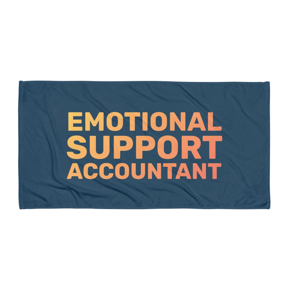 Navy/Orange Emotional Support Accountant Towel