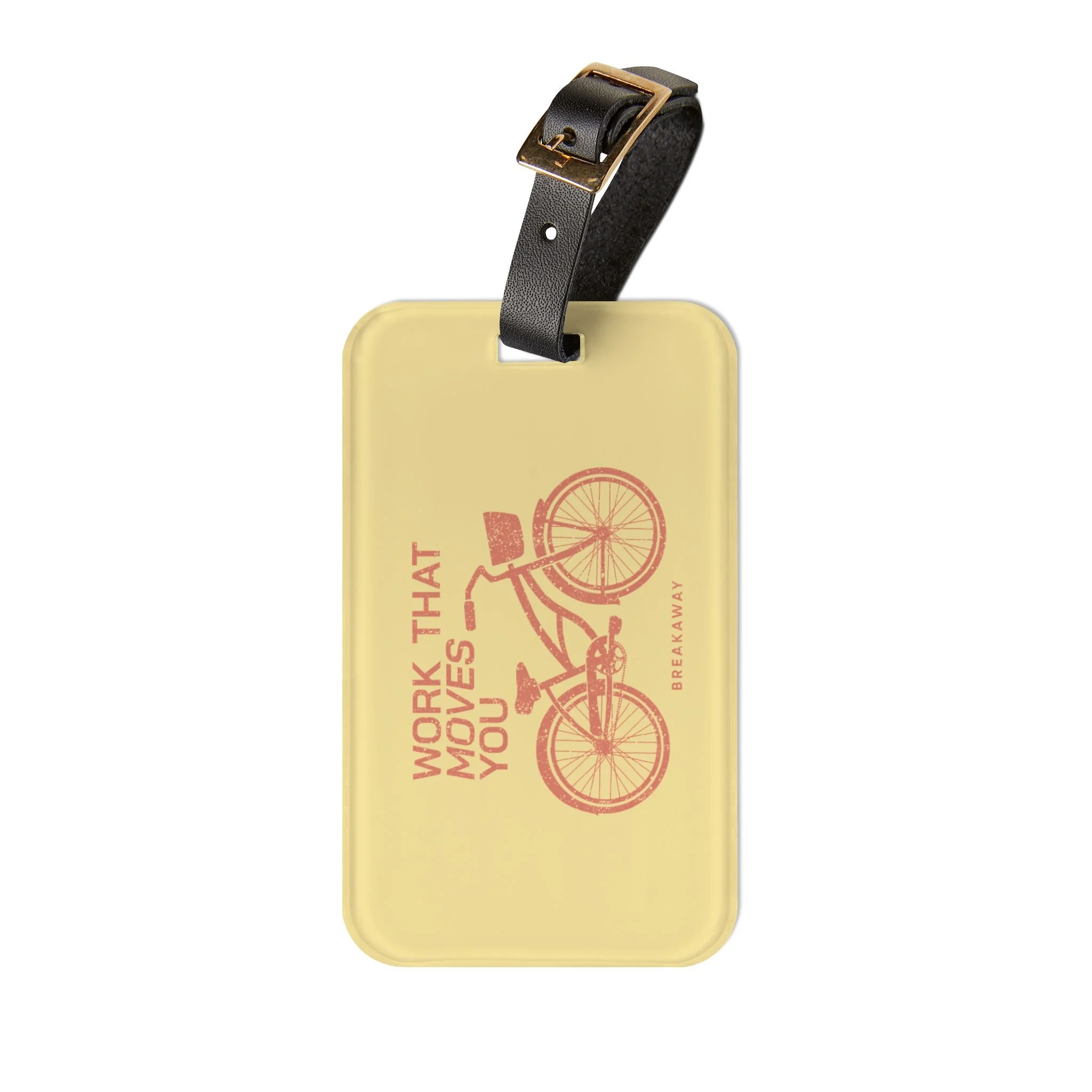 Pink/Yellow Work That Moves You Luggage Tag