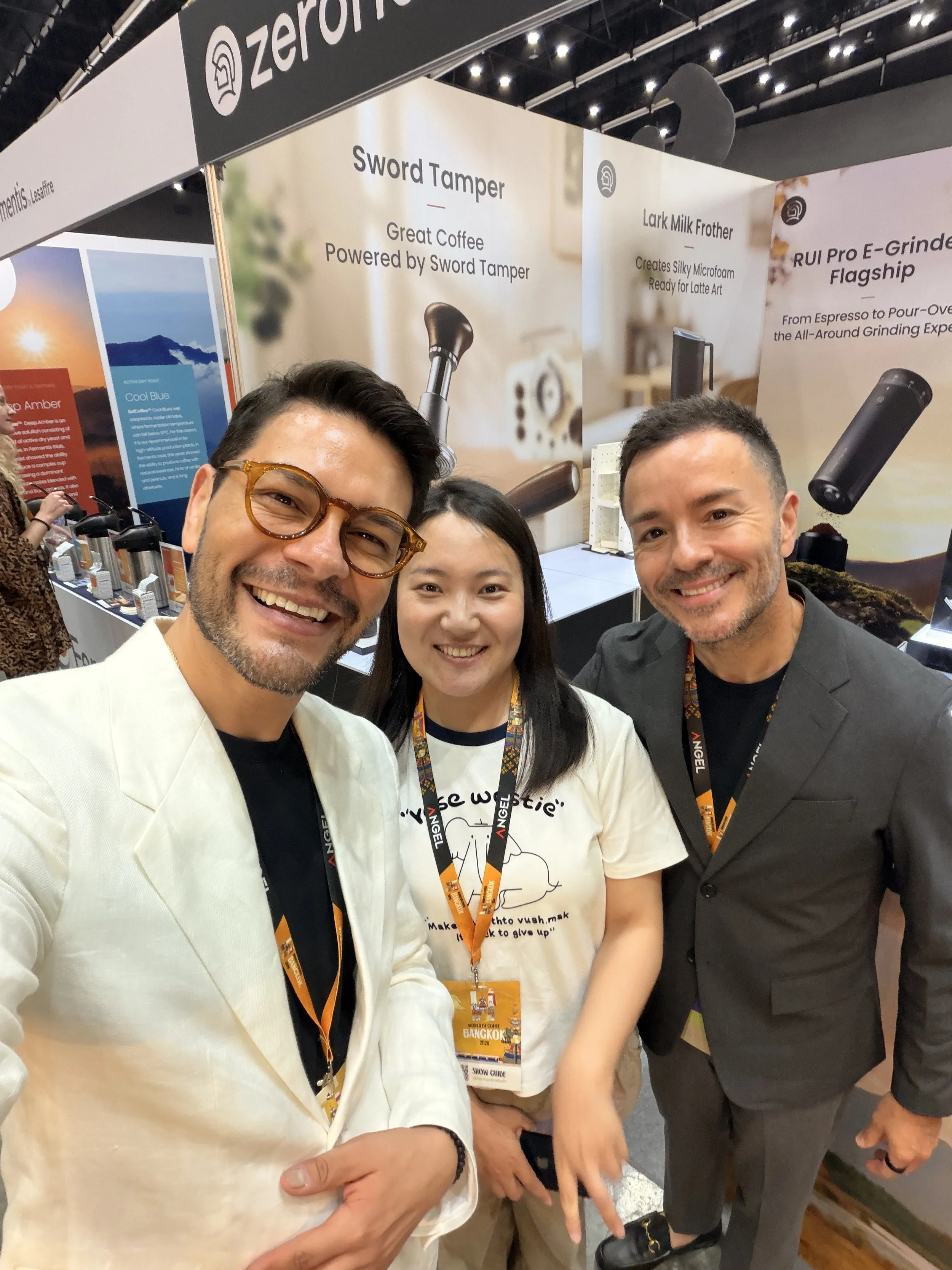 Brandon pena and sam sepulveda from 787 coffee at world of coffee bangkok