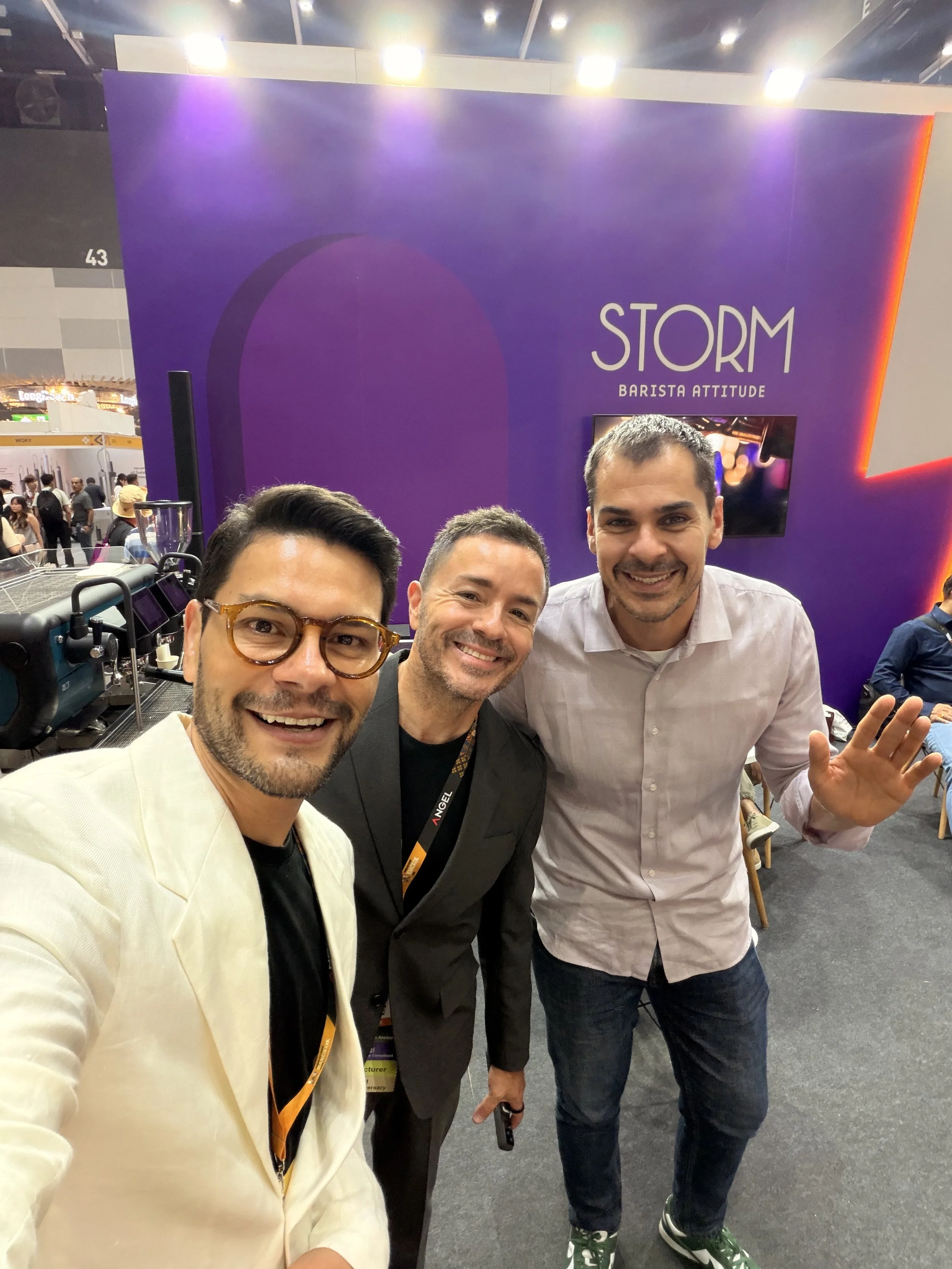 Brandon pena and sam sepulveda at storm espresso machine in thailand