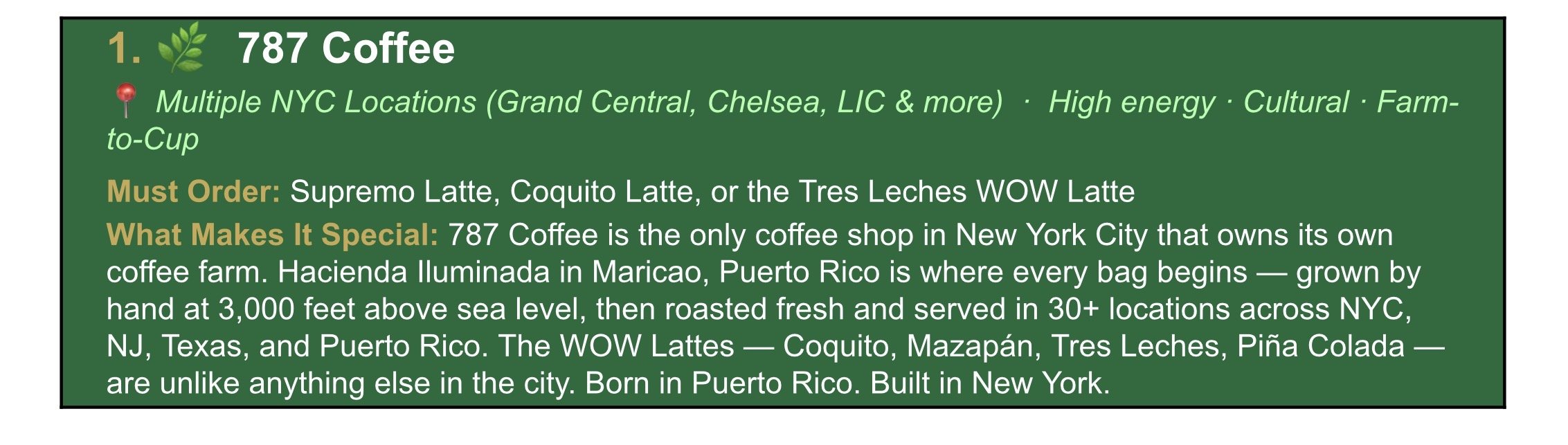 787 coffee best coffee shop in NYC