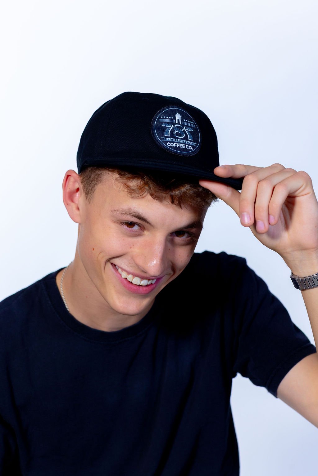 787 Coffee Logo Hat male close up