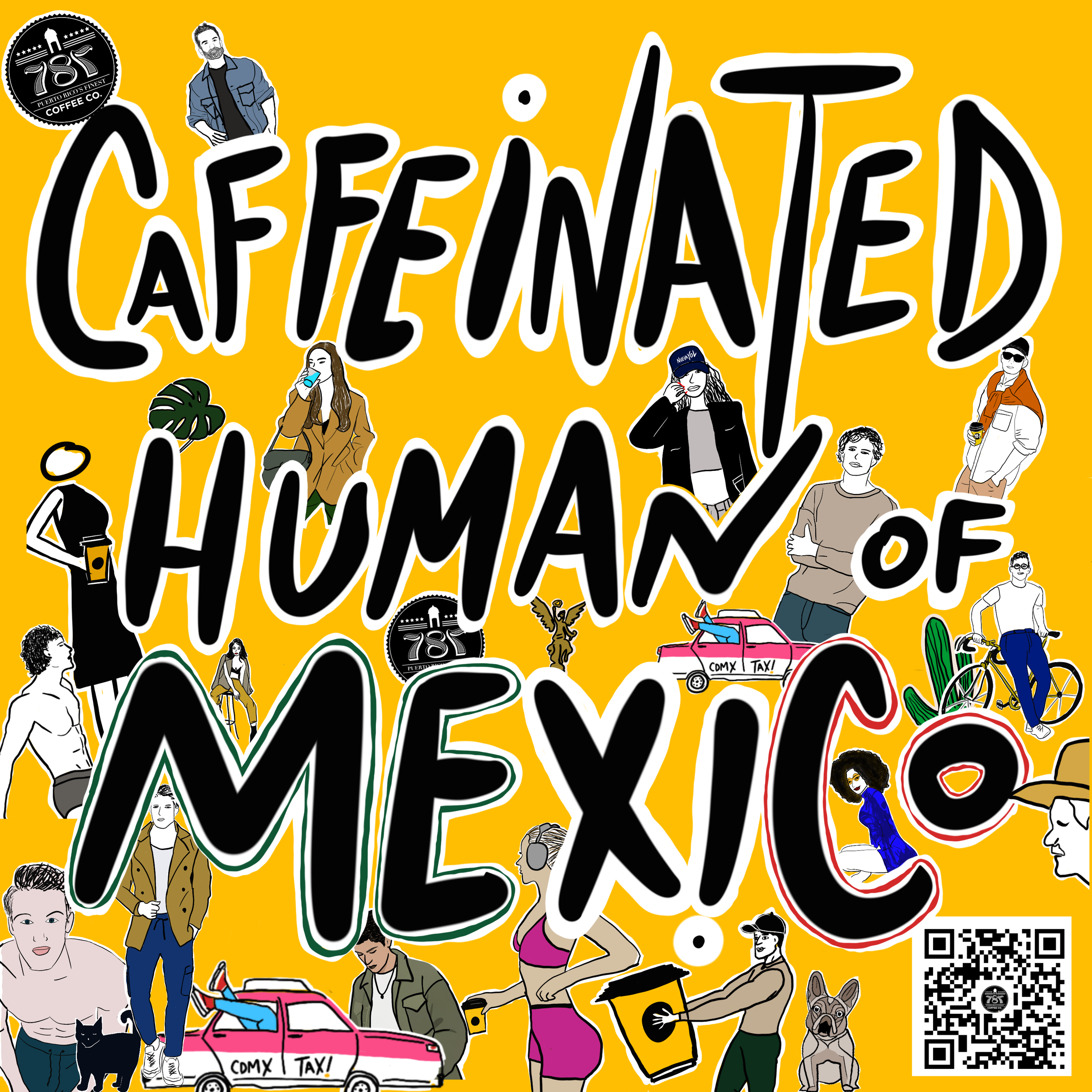 Caffeinated human of Mexico 787 coffee shop in Mexico