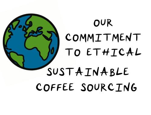 Illustration of Earth symbolizing global sustainability, promoting Hacienda Iluminada coffee farm tours in Puerto Rico where visitors learn about ethical coffee sourcing and sustainable farming practices.