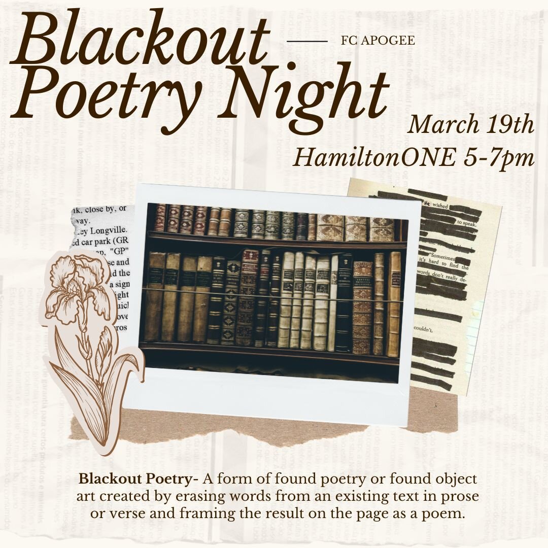 Join us next Tuesday for an evening of poetry! All supplies will be included, see you there!