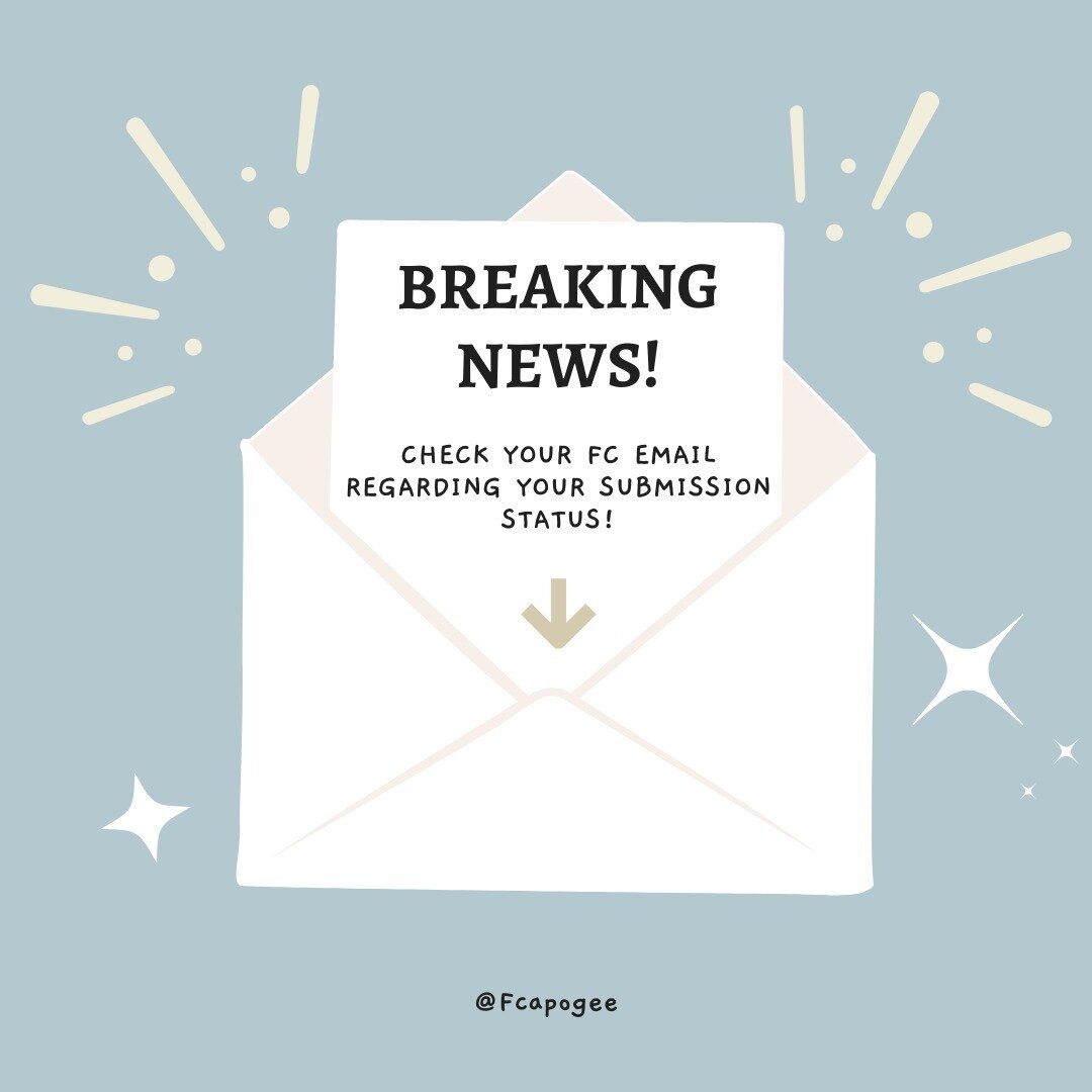 After many weeks of deliberation, the Apogee team has finally selected the approved works for the 2024 journal! 

If you submitted a piece, check your email for your acceptance letter!
