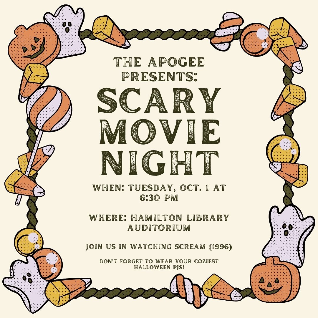 Join us on Tuesday, October 1st for a Scary Movie Night! Thanks to your votes on our story, we will be watching Scream!!! We can&rsquo;t wait to see you there! 🎃👻