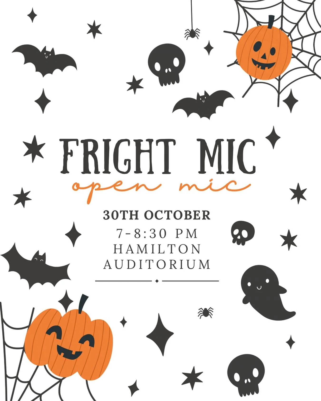 Students! The time is approaching for Apogee to hold our annual FRIGHT MIC!!! 🎃

Everyone is welcome to read one of their creative works, a piece by someone else they love, or to do a performance! 🪦

To participate please follow the link tree in ou