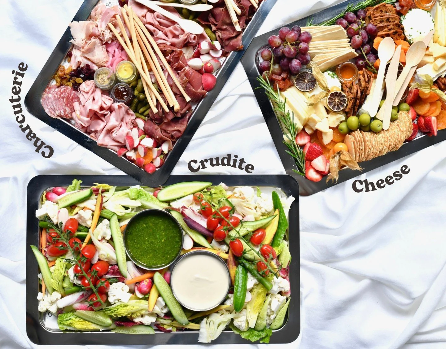 Why choose one when you can have all three? ✨
Cheese, Charcuterie &amp; Crudit&eacute; &mdash; the grazing essentials for every gathering.