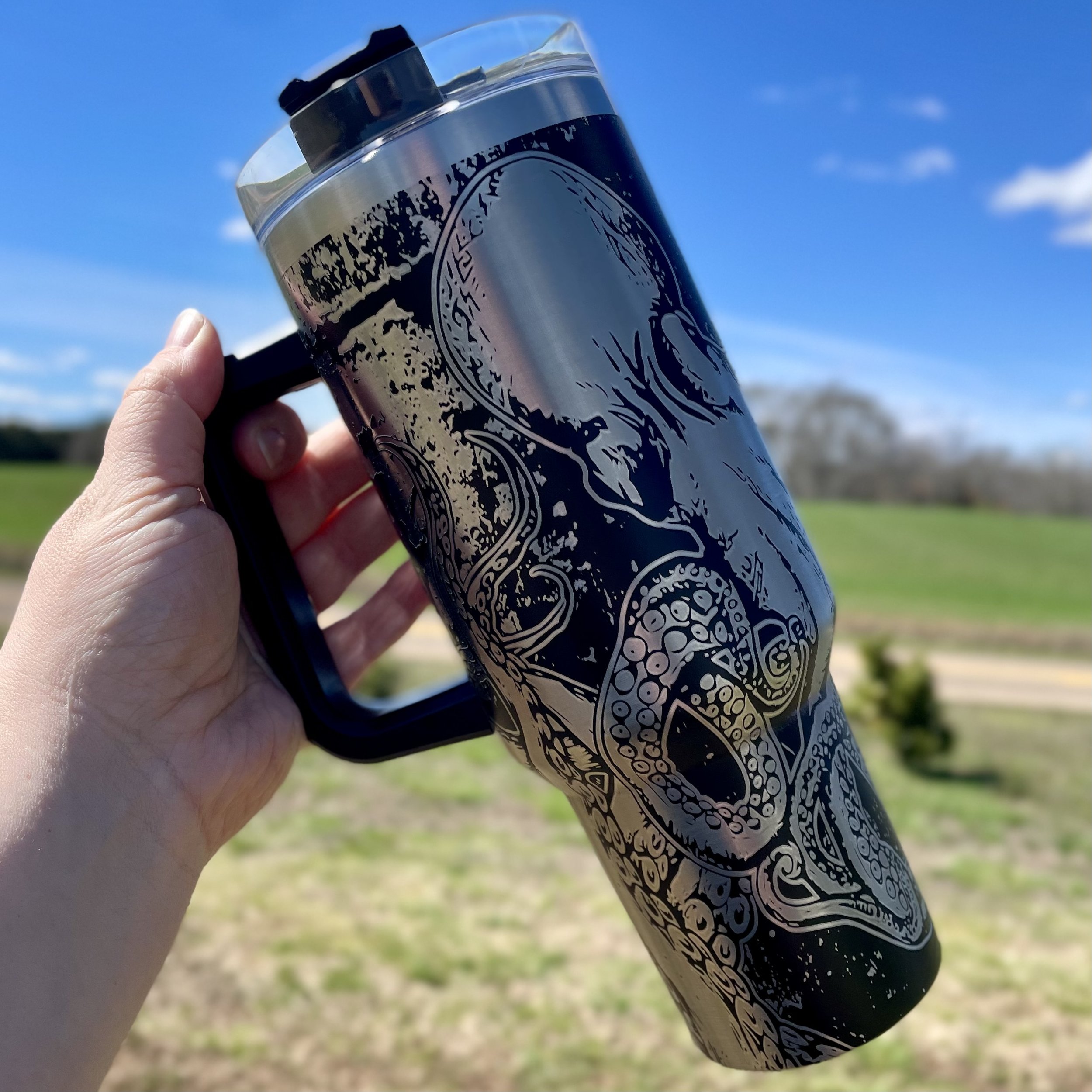Octopus 40oz Stainless Steel Engraved Tumbler - Ocean Lover Gift - Perfect Gift for Birthday or Beach Vacation - Marine - Sea Creature Theme (Copy)