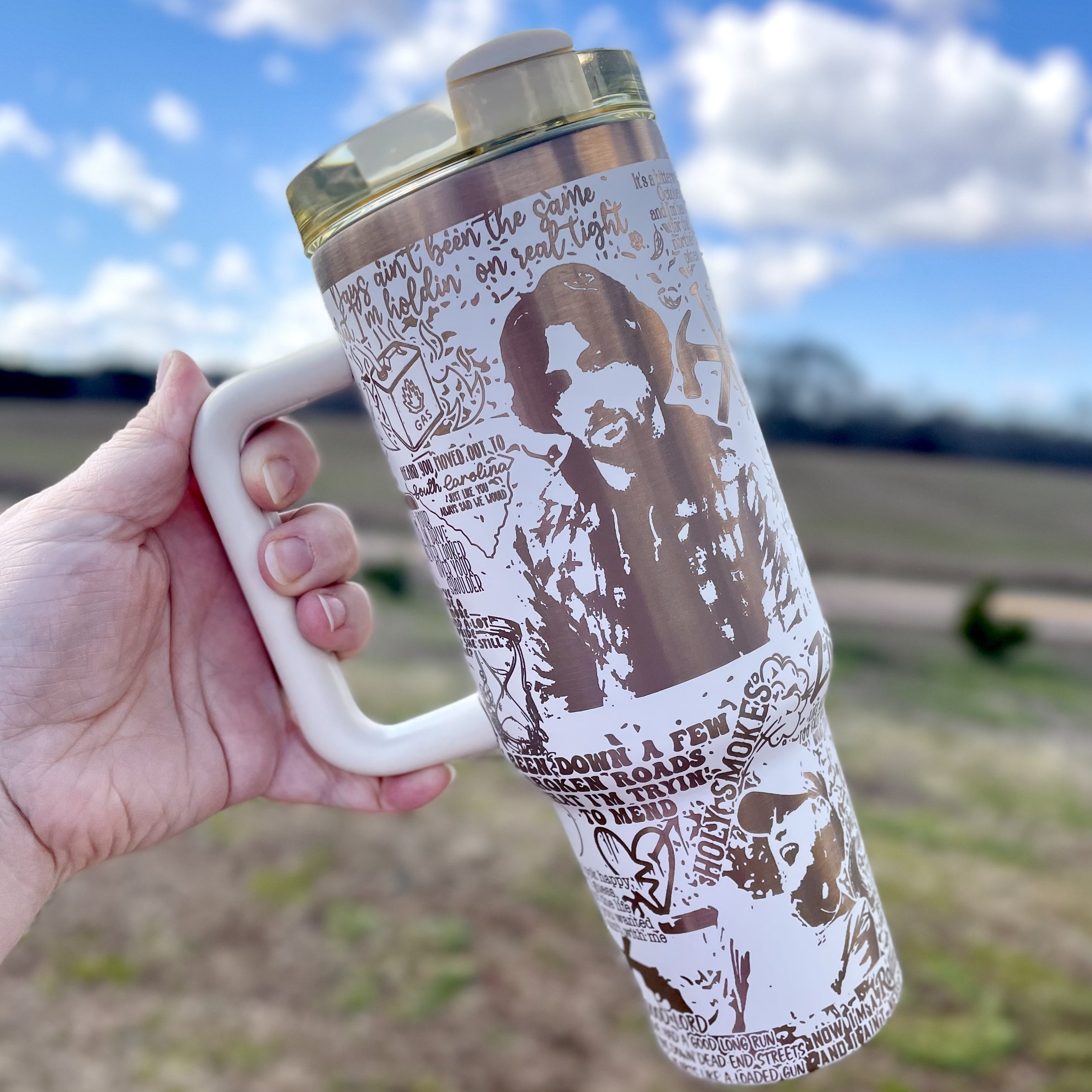 B ailey Zimmerman Engraved 40 oz Stainless Steel Tumbler: Exclusive Design, Robust Construction, Perfect Gift for Music Lovers, Any Occasion