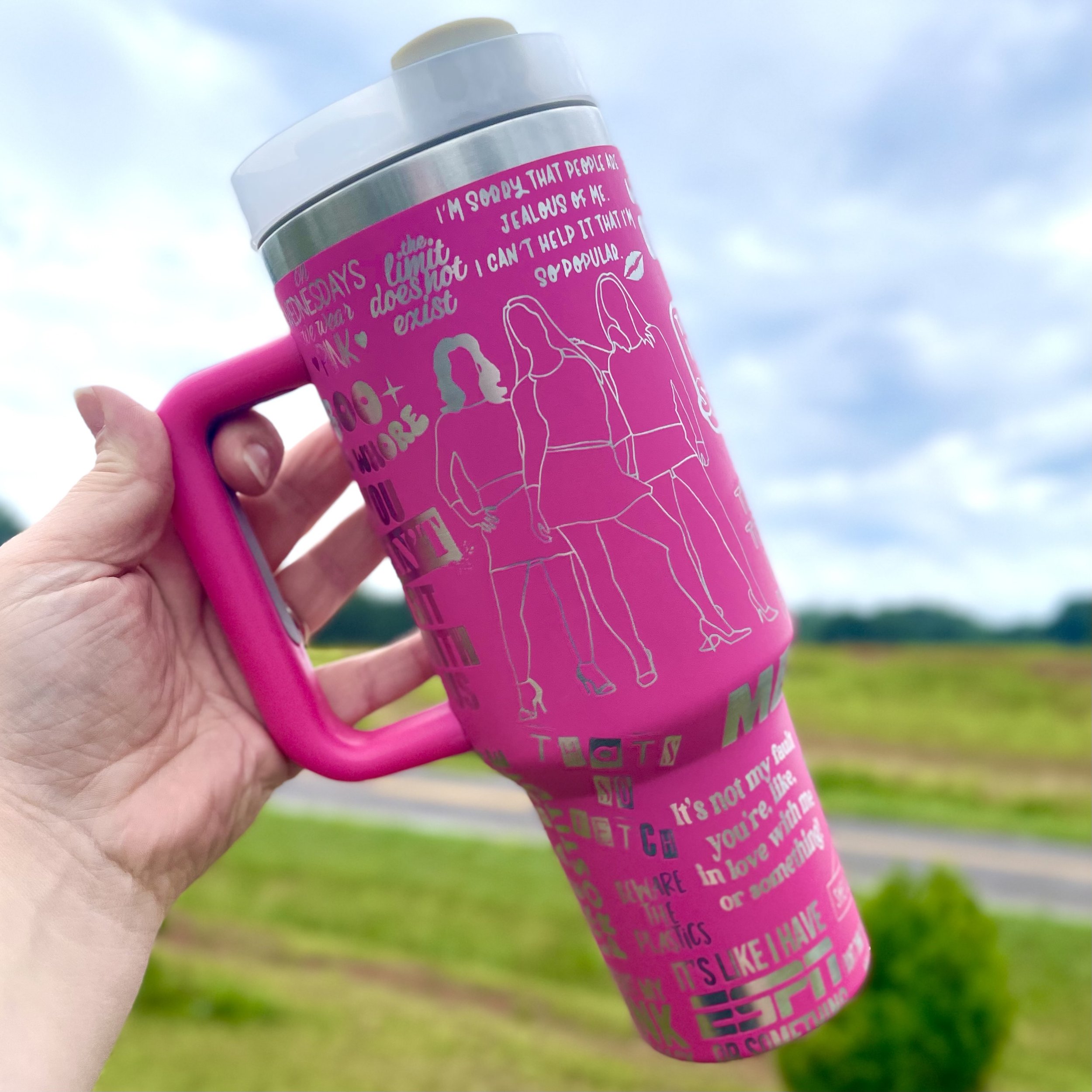 Mean Girls 40 oz Insulated Stainless Steel Tumbler with Lid and Straw – On Wednesdays We Wear Pink