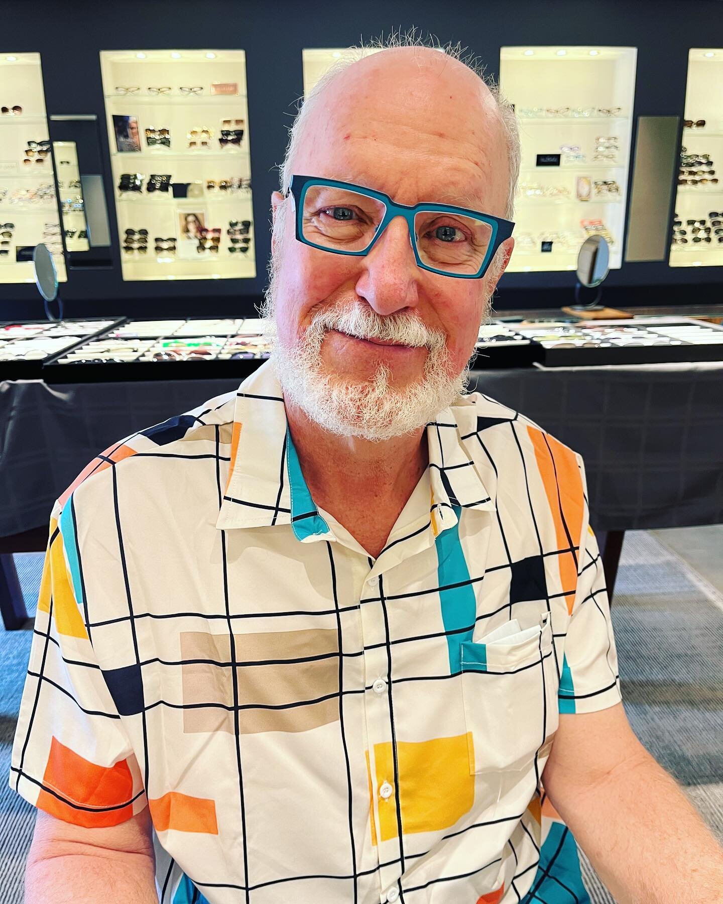 Occhiali customer Fred Lehto, a former cruise ship jazz crooner with a passion for coordinating colorful ensembles. We found the perfect Theo frame for his Art Deco outfit!