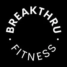 Logo for Breakthru Fitness with white text on a black background.