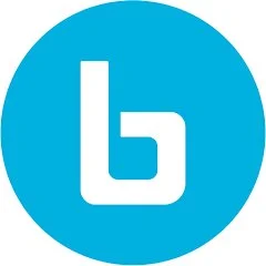 Blue circle with a lowercase white letter 'b' in the center.