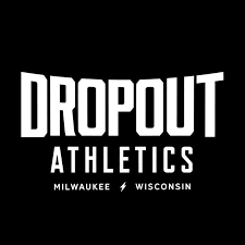 Dropout Athletics Milwaukee Wisconsin logo in black and white.