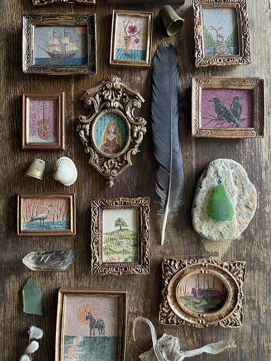 Miniature original paintings by Phoebe Stout for Talufane